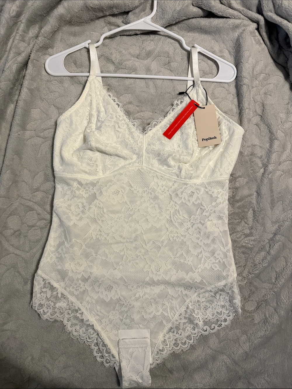 Popilush White Lace Bodysuit